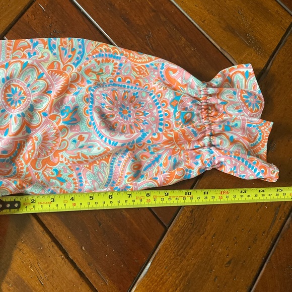 TALBOTS Women pink paisley off the shoulder Top. - Picture 7 of 8